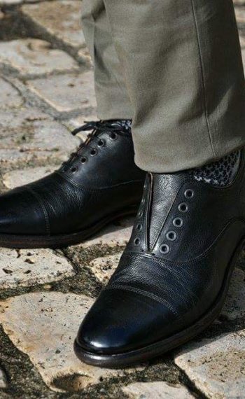 Paradigma chaussures richelieu cuir délavé noir revolt orléans