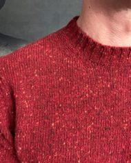 Aspesi pull shetland rouge détail