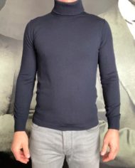 PP pull col zipé navy face col roulé