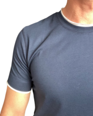 Paolo Pecora t shirt contrasté marine/blanc revolt orleans
