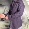 Griogio chemise coton gratté carreaux marron navy revolt orleans