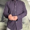 Griogio chemise coton gratté carreaux marron navy revolt orleans Griogio chemise coton gratté carreaux marron navy revolt orleans
