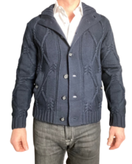 Paolo Pecora cardigan laine torsade marine revolt orleans