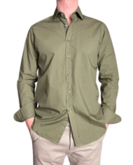 Bagutta chemise coton lavé kaki revolt orleans