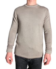 Paolo Pecora pull col rond maille délavée beige revolt orleans