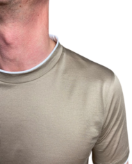 Paolo Pecora t-shirt coton mercerisé beige blanc revolt orleans 1