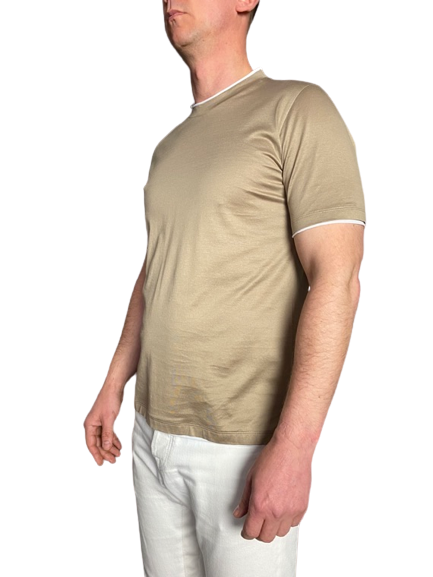 Paolo Pecora t-shirt coton mercerisé beige blanc revolt orleans