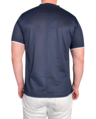 paolo pecora t-shirt coton mercerisé gansé navy blanc revolt orleans 2