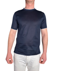 paolo pecora t-shirt coton mercerisé gansé navy blanc revolt orleans 3