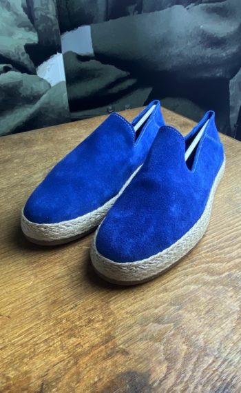 Tagliatore espadrilles veau velours bleu revolt orleans