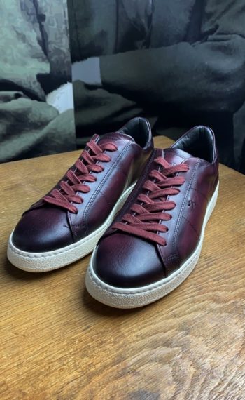 Giorgio sneakers cuir patiné bordeaux