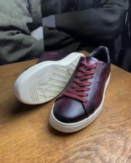 Giorgio sneakers cuir patiné bordeaux 3:4 détail