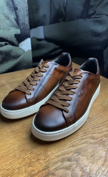 Giorgio sneakers cuir patiné cognac