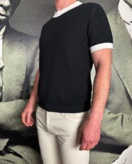 Paolo Pecora t-shirt différentes mailles ecru noir revolt orleans