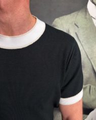 PP ts dif maille ecru noir détail