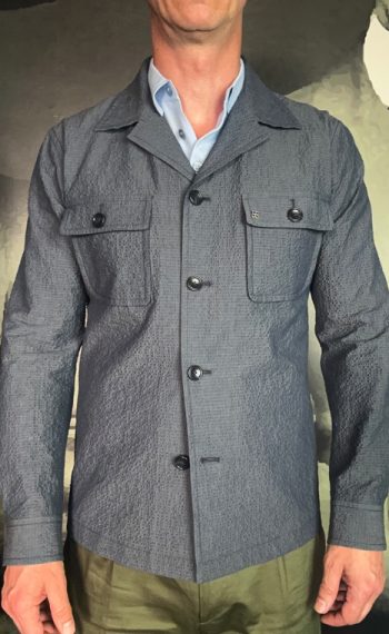 Tagliatore surchemise seersucker bleu acier revolt orleans