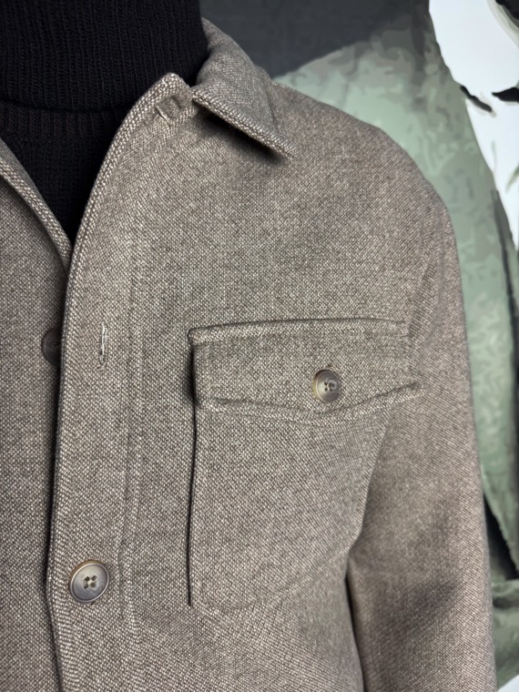 OVER / D - Surchemise Natté Beige – Image 3