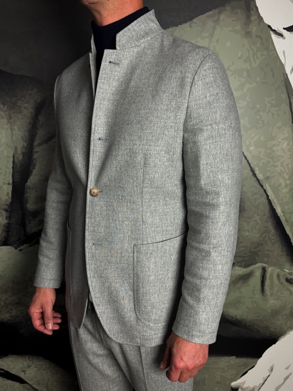 REVOLT - Veste Flanelle Grise – Image 4