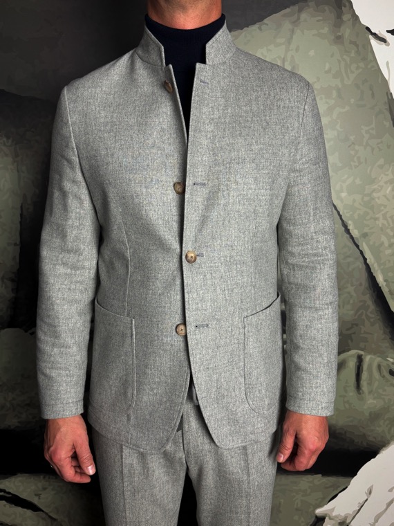 REVOLT - Veste Flanelle Grise – Image 2