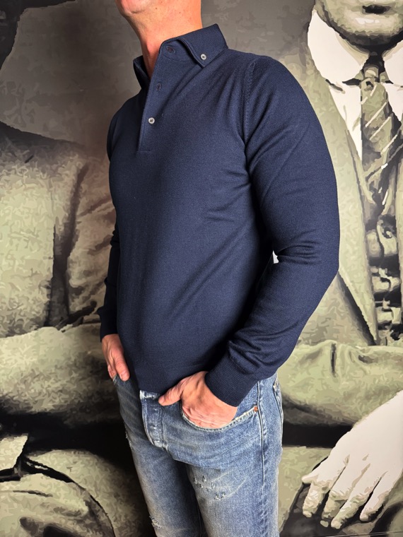 Revolt pull polo boutonné marine revolt orleans