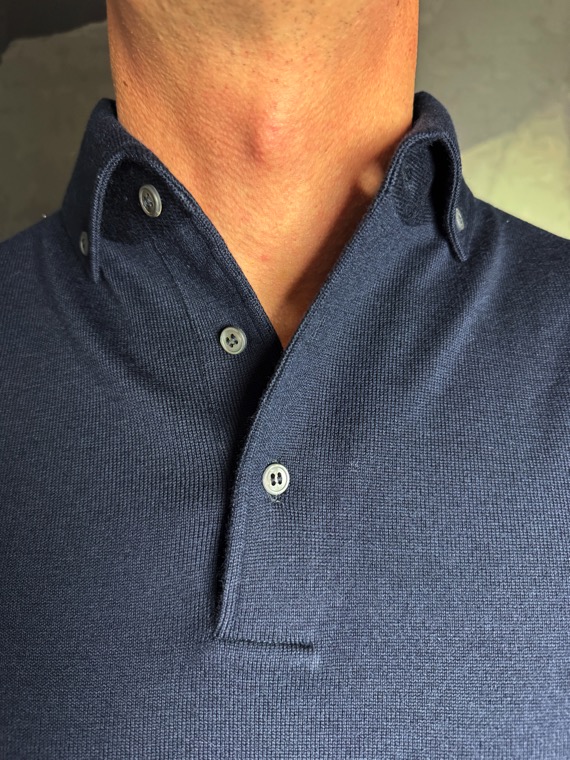 REVOLT - Pull Col Polo Marine – Image 4