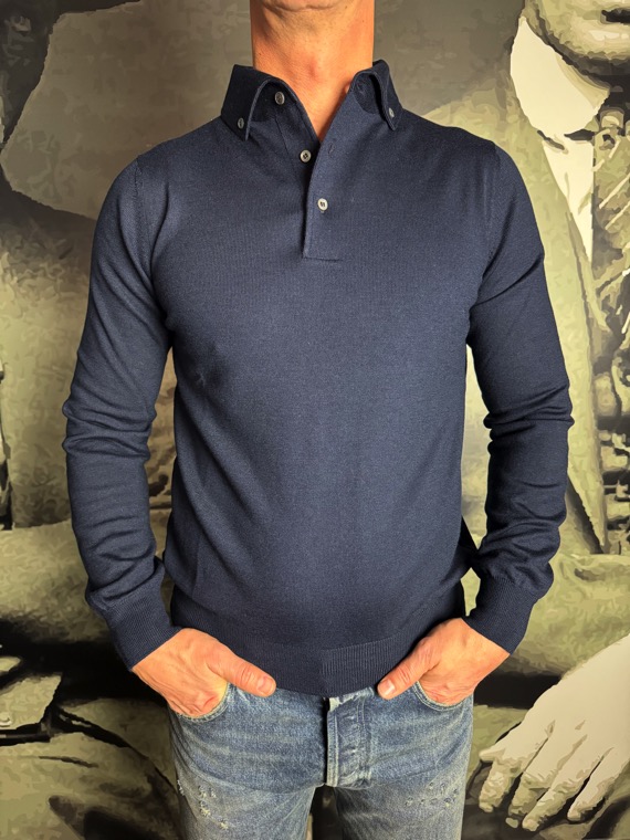 Revolt pull polo boutonné marine revolt orleans