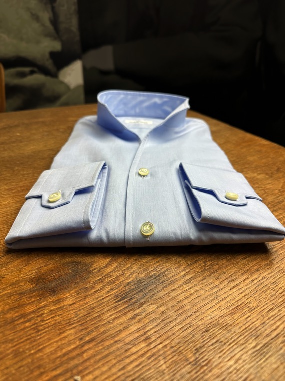 A. GHERARDI - Chemise Ciel Col Tulipe – Image 3