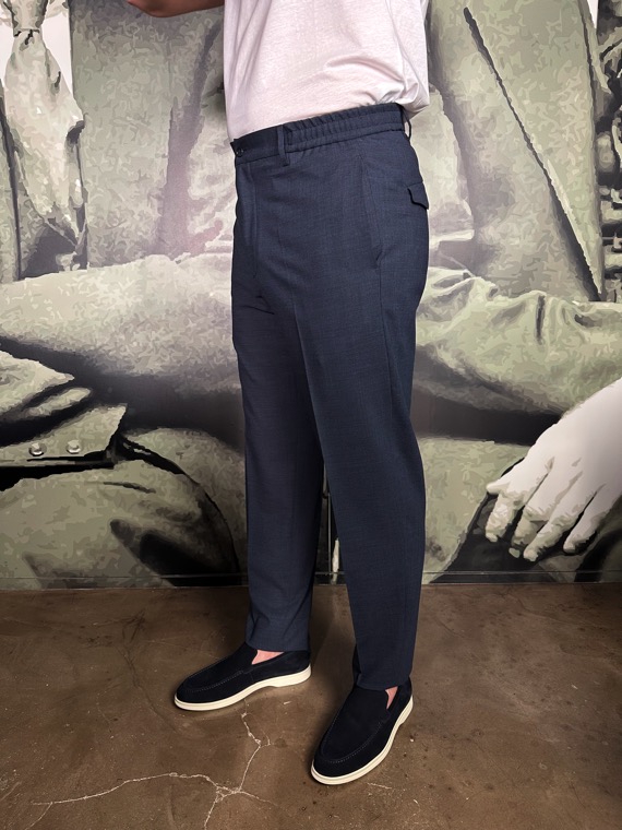 Tagliatore pantalon garçon crêpe de laine bleu revolt orleans