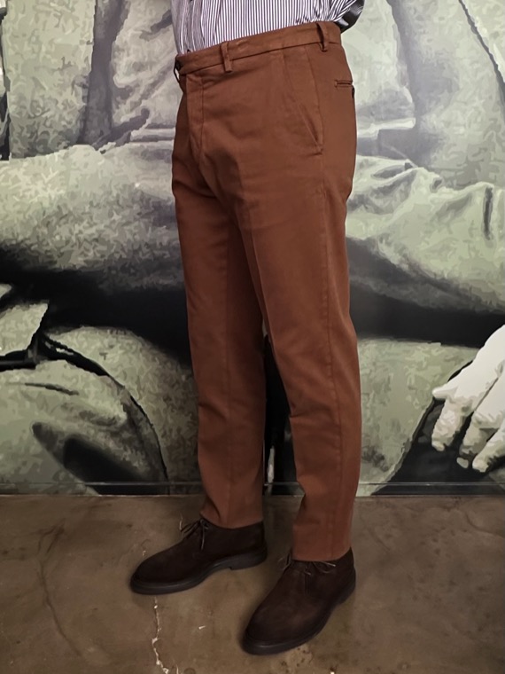 BRIGLIA - Pantalon Gabardine De Coton Marron – Image 2